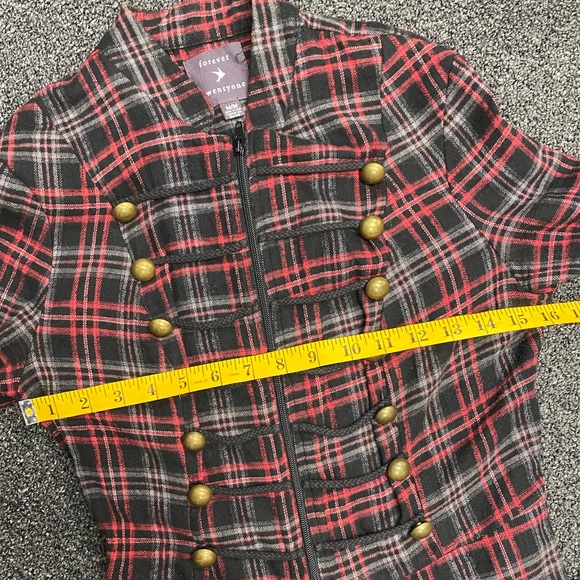 Vintage Y2k forever 21 plaid checkered steampunk grunge flannel jacket medium - Picture 10 of 10